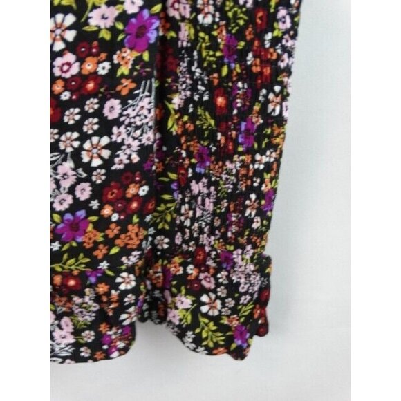 Forever 21 Women's Dress Size Medium Black Floral Long Sleeve Sleeve Mini Dress - Picture 7 of 10